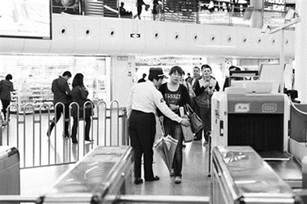 上海地鐵安檢機檢測過程圖